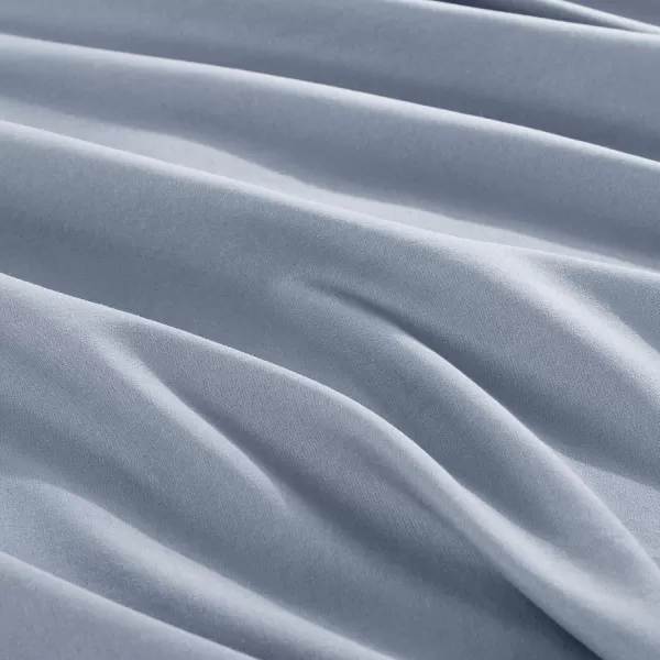 Comfort Spaces Coolmax Moisture Wicking Sheet Set Super Soft Fade Resistant 16quot Deep Pocket All Around Elastic  Warm Weather Cooling Sheets For Night Sweats Queen Charcoal 4 PieceBlue