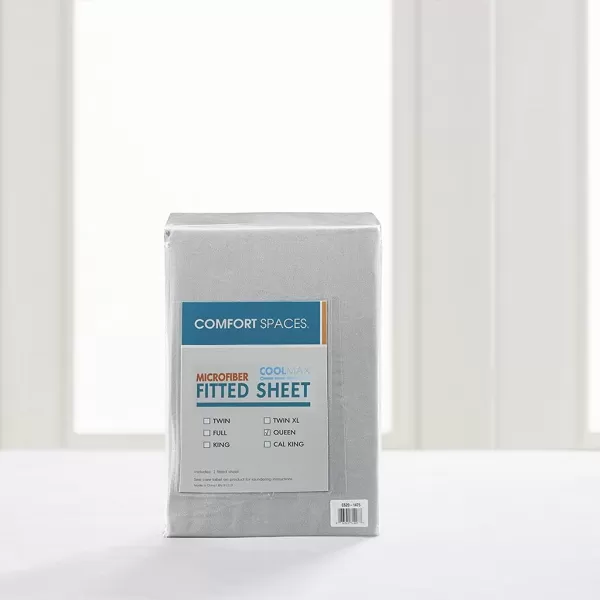 Comfort Spaces Coolmax Moisture Wicking Sheet Set Super Soft Fade Resistant 16quot Deep Pocket All Around Elastic  Warm Weather Cooling Sheets For Night Sweats Queen Charcoal 4 PieceGrey