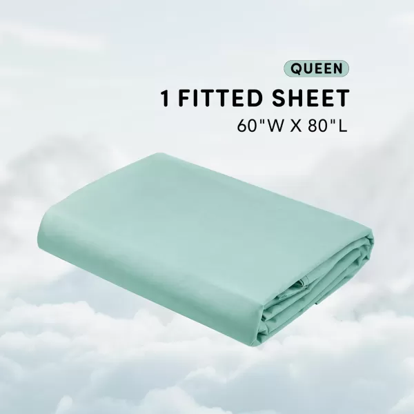 Comfort Spaces Coolmax Moisture Wicking Sheet Set Super Soft Fade Resistant 16quot Deep Pocket All Around Elastic  Warm Weather Cooling Sheets For Night Sweats Queen Charcoal 4 PieceAqua