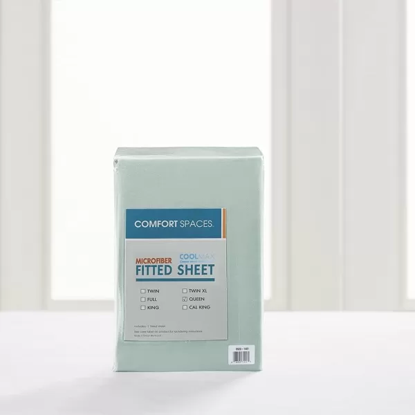 Comfort Spaces Coolmax Moisture Wicking Sheet Set Super Soft Fade Resistant 16quot Deep Pocket All Around Elastic  Warm Weather Cooling Sheets For Night Sweats Queen Charcoal 4 PieceAqua