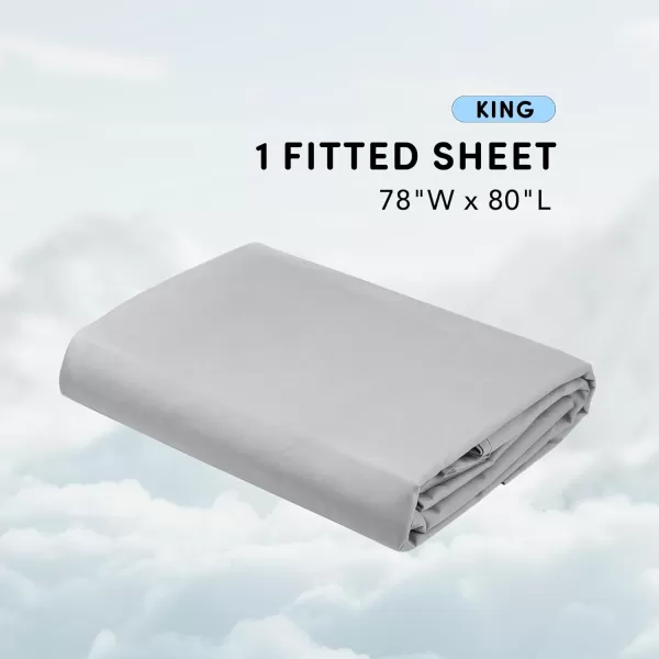 Comfort Spaces Coolmax Moisture Wicking Sheet Set Super Soft Fade Resistant 16quot Deep Pocket All Around Elastic  Warm Weather Cooling Sheets For Night Sweats Queen Charcoal 4 PieceGrey