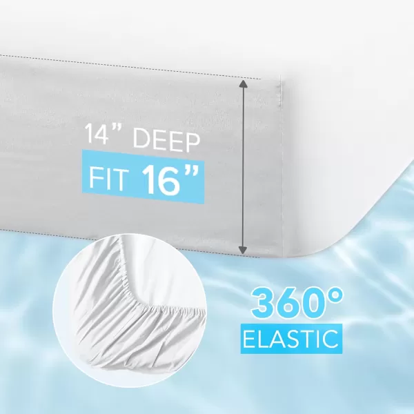 Comfort Spaces Coolmax Moisture Wicking Sheet Set Super Soft Fade Resistant 16quot Deep Pocket All Around Elastic  Warm Weather Cooling Sheets For Night Sweats Queen Charcoal 4 PieceWhite