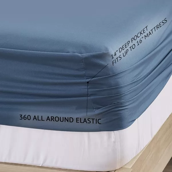 Comfort Spaces Coolmax Moisture Wicking Sheet Set Super Soft Fade Resistant 16quot Deep Pocket All Around Elastic  Warm Weather Cooling Sheets For Night Sweats Queen Charcoal 4 PieceTeal