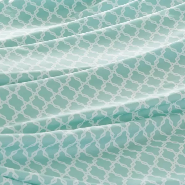 Comfort Spaces Coolmax Moisture Wicking Sheet Set Super Soft Fade Resistant 16quot Deep Pocket All Around Elastic  Warm Weather Cooling Sheets For Night Sweats Queen Charcoal 4 PieceQuatrefoil Aqua