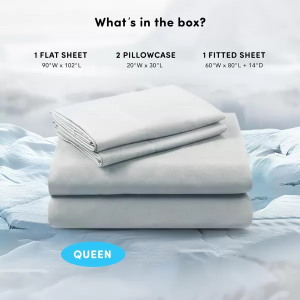 Comfort Spaces Coolmax Moisture Wicking Sheet Set Super Soft Fade Resistant 16quot Deep Pocket All Around Elastic  Warm Weather Cooling Sheets For Night Sweats Queen Charcoal 4 PieceGrey