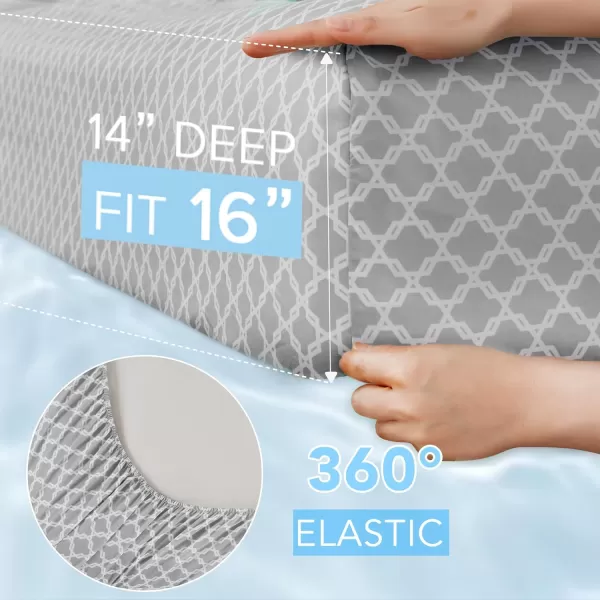 Comfort Spaces Coolmax Moisture Wicking Sheet Set Super Soft Fade Resistant 16quot Deep Pocket All Around Elastic  Warm Weather Cooling Sheets For Night Sweats Queen Charcoal 4 PieceCharcoal