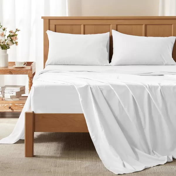 Comfort Spaces Coolmax Moisture Wicking Sheet Set Super Soft Fade Resistant 16quot Deep Pocket All Around Elastic  Warm Weather Cooling Sheets For Night Sweats Queen Charcoal 4 PieceWhite
