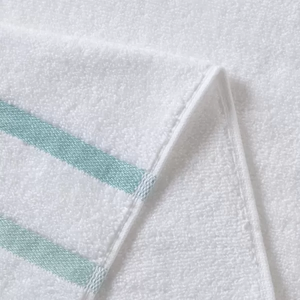 Comfort Spaces Cotton 8 Piece Bath Towel Set Striped Ultra Soft Hotel Quality Quick Dry Absorbent Bathroom Shower Hand Face Washcloths MultiSizes Zero Twist Aqua 8 PieceAqua