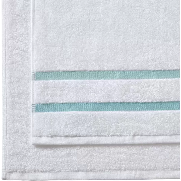 Comfort Spaces Cotton 8 Piece Bath Towel Set Striped Ultra Soft Hotel Quality Quick Dry Absorbent Bathroom Shower Hand Face Washcloths MultiSizes Zero Twist Aqua 8 PieceAqua