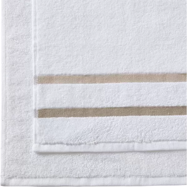 Comfort Spaces Cotton 8 Piece Bath Towel Set Striped Ultra Soft Hotel Quality Quick Dry Absorbent Bathroom Shower Hand Face Washcloths MultiSizes Zero Twist Aqua 8 PieceTaupe
