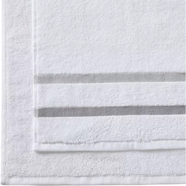 Comfort Spaces Cotton 8 Piece Bath Towel Set Striped Ultra Soft Hotel Quality Quick Dry Absorbent Bathroom Shower Hand Face Washcloths MultiSizes Zero Twist Grey 8 PieceGray