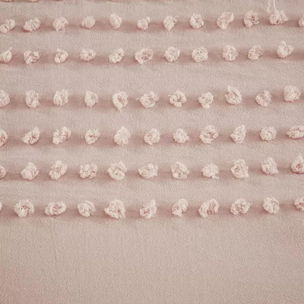 Comfort Spaces Cotton Comforter Set Jacquard PomPom Tufts Design Down Alternative All Season Modern Bedding Matching Shams TwinTwin XL Phillips IvoryBlush