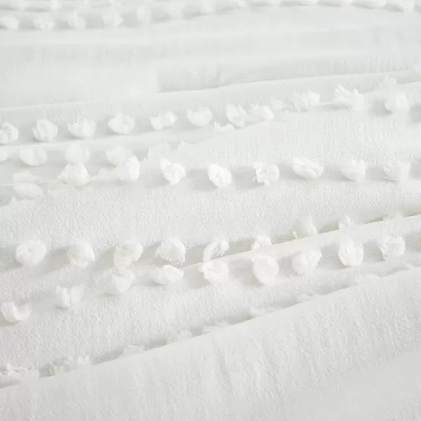 Comfort Spaces Cotton Comforter Set Jacquard PomPom Tufts Design Down Alternative All Season Modern Bedding Matching Shams TwinTwin XL Phillips IvoryIvory
