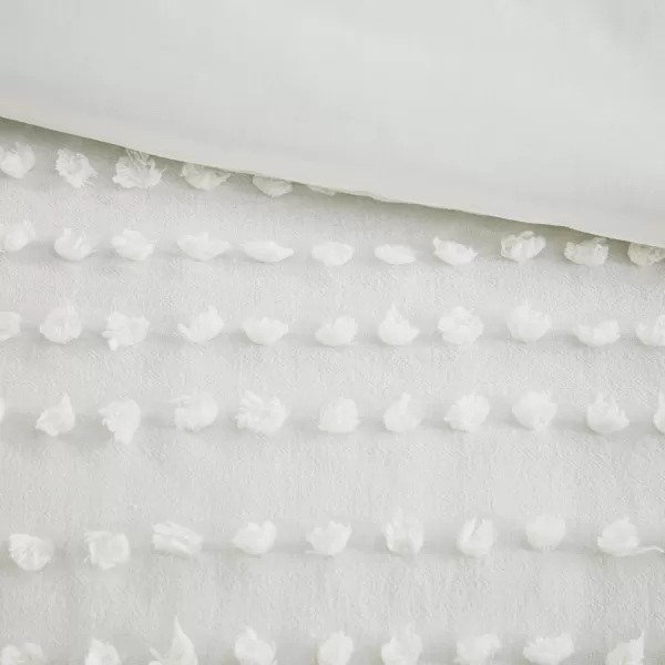 Comfort Spaces Cotton Comforter Set Jacquard PomPom Tufts Design Down Alternative All Season Modern Bedding Matching Shams TwinTwin XL Phillips IvoryIvory