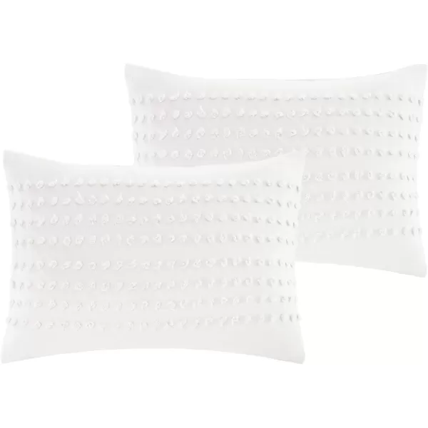 Comfort Spaces Cotton Comforter Set Jacquard PomPom Tufts Design Down Alternative All Season Modern Bedding Matching Shams TwinTwin XL Phillips IvoryIvory