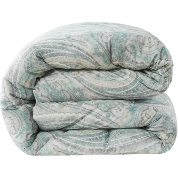 Comfort Spaces Cozy Comforter SetModern Classic Design All Season Down Alternative Bedding Matching Shams Bedskirt Decorative Pillows Queen Kashmir Paisley Purple 8 PieceKashmir Blue