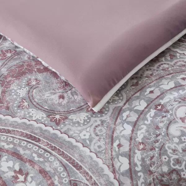 Comfort Spaces Cozy Comforter SetModern Classic Design All Season Down Alternative Bedding Matching Shams Bedskirt Decorative Pillows Queen Kashmir Paisley Purple 8 PieceKashmir Purple