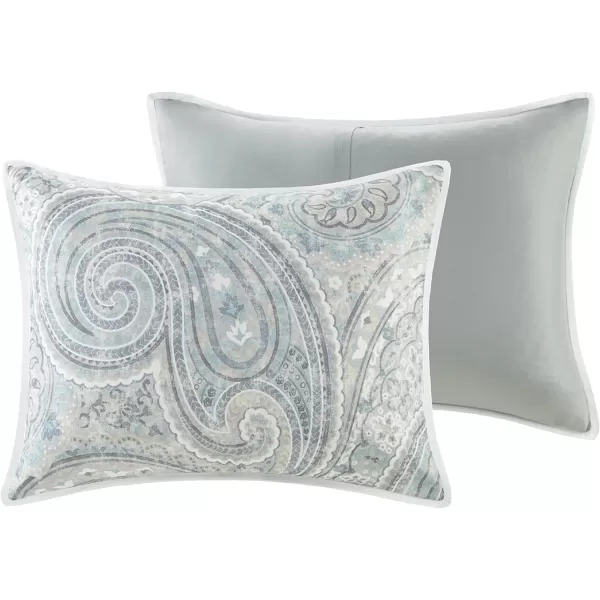 Comfort Spaces Cozy Comforter SetModern Classic Design All Season Down Alternative Bedding Matching Shams Bedskirt Decorative Pillows Queen Kashmir Paisley Purple 8 PieceKashmir Blue