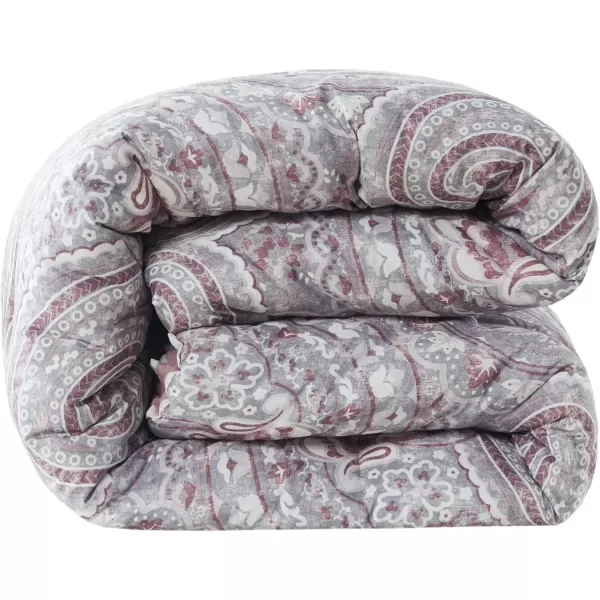 Comfort Spaces Cozy Comforter SetModern Classic Design All Season Down Alternative Bedding Matching Shams Bedskirt Decorative Pillows Queen Kashmir Paisley Purple 8 PieceKashmir Purple