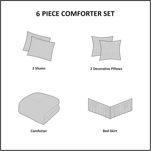 Comfort Spaces Cozy Comforter SetModern Classic Design All Season Down Alternative Bedding Matching Shams Bedskirt Decorative Pillows Queen Kashmir Paisley Purple 8 PieceMona GreyTeal