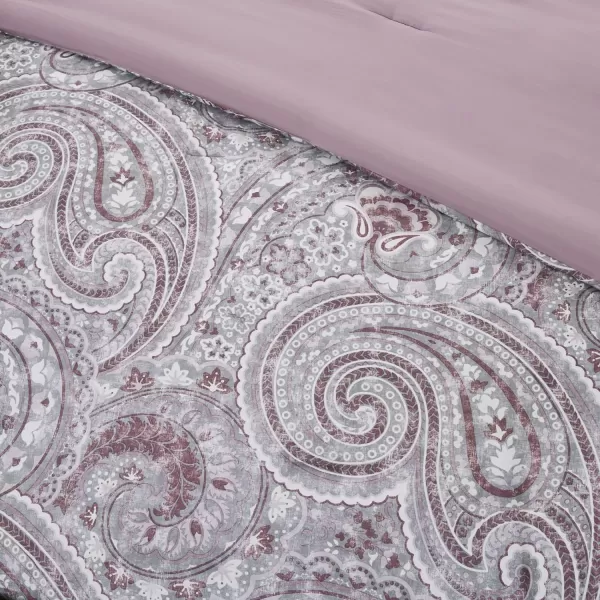 Comfort Spaces Cozy Comforter SetModern Classic Design All Season Down Alternative Bedding Matching Shams Bedskirt Decorative Pillows Queen Kashmir Paisley Purple 8 PieceKashmir Purple
