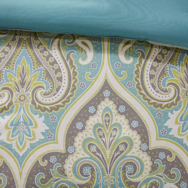 Comfort Spaces Cozy Comforter SetModern Classic Design All Season Down Alternative Bedding Matching Shams Bedskirt Decorative Pillows Queen Kashmir Paisley Purple 8 PieceMona GreyTeal