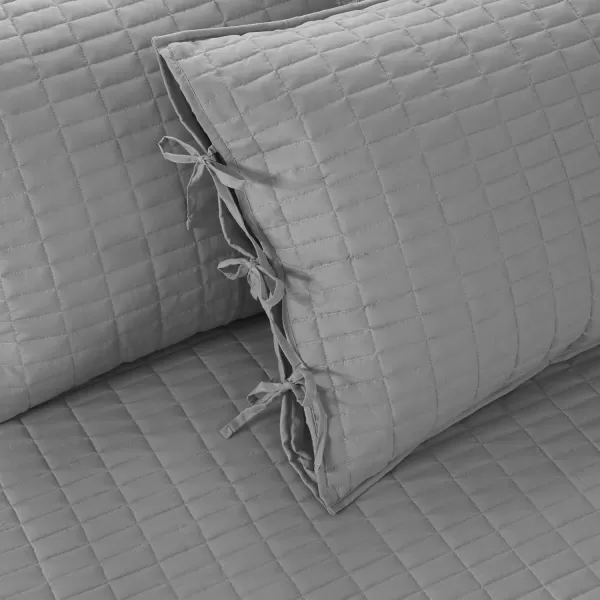 Comfort Spaces Daybed Cover  Luxe Double SidedQuilting All Season Cozy Bedding with Bedskirt Matching Shams Kienna Grey 75quotx39quot 5 Piece100 Microfiber