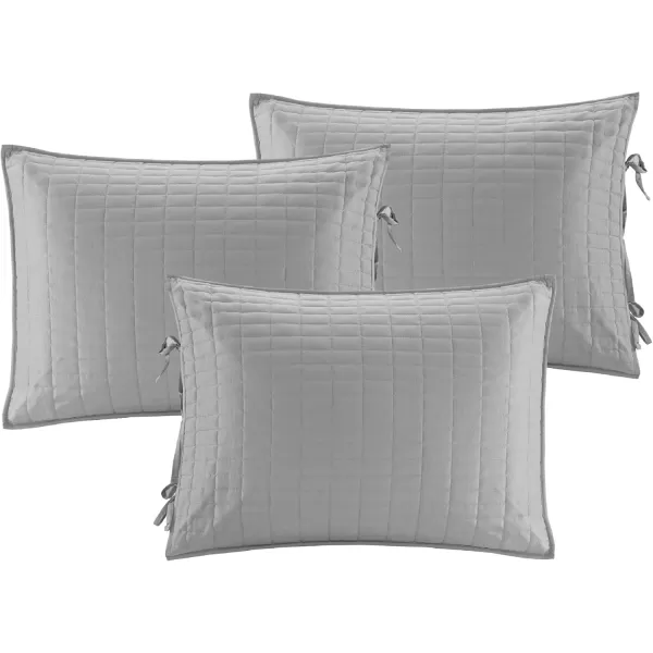 Comfort Spaces Daybed Cover  Luxe Double SidedQuilting All Season Cozy Bedding with Bedskirt Matching Shams Kienna Grey 75quotx39quot 5 Piece100 Microfiber
