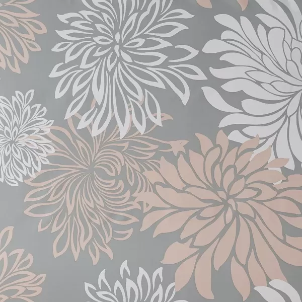 Comfort Spaces Enya Bathroom Shower Floral Printed Cute Chic Microfiber Fabric Bath Curtains 72quotx72quot AquaGreyBlushGrey