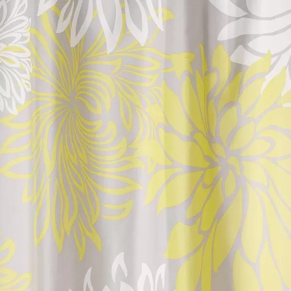 Comfort Spaces Enya Bathroom Shower Floral Printed Cute Chic Microfiber Fabric Bath Curtains 72quotx72quot AquaGreyYellowGrey
