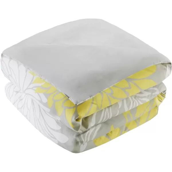 Comfort Spaces Enya Comforter SetModern Floral Design All Season Down Alternative Bedding Matching Shams Bedskirt Decorative Pillows Queen 90quotx90quot PurpleYellow
