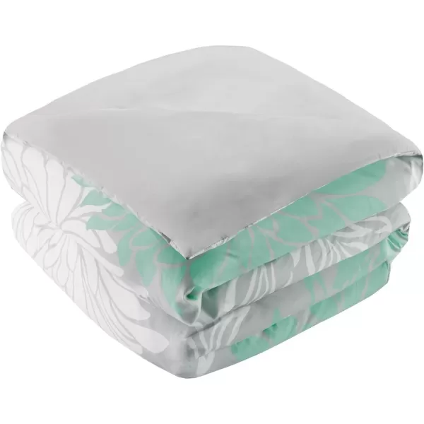 Comfort Spaces Enya Comforter SetModern Floral Design All Season Down Alternative Bedding Matching Shams Bedskirt Decorative Pillows Queen 90quotx90quot PurpleAqua