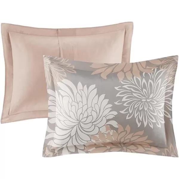 Comfort Spaces Enya Comforter SetModern Floral Design All Season Down Alternative Bedding Matching Shams Bedskirt Decorative Pillows Queen 90quotx90quot PurpleBlushGrey