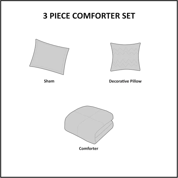 Comfort Spaces Enya Comforter SetModern Floral Design All Season Down Alternative Bedding Matching Shams Bedskirt Decorative Pillows Queen 90quotx90quot PurpleBlackWhite