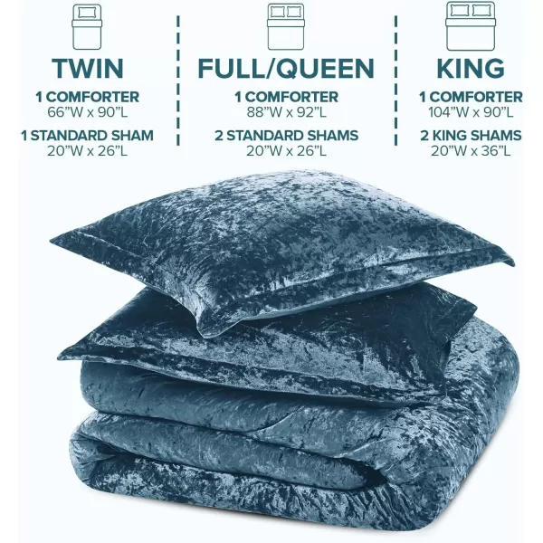 Comfort Spaces Juliette Luxe Comforter Set Velvet Lush with Soft Brushed Microfiber Reverse All Season Cozy Velvet Bedding Sets Fluffy Comforter Bed Set Matching Sham Blush FullQueen 3 PieceTeal Comforter