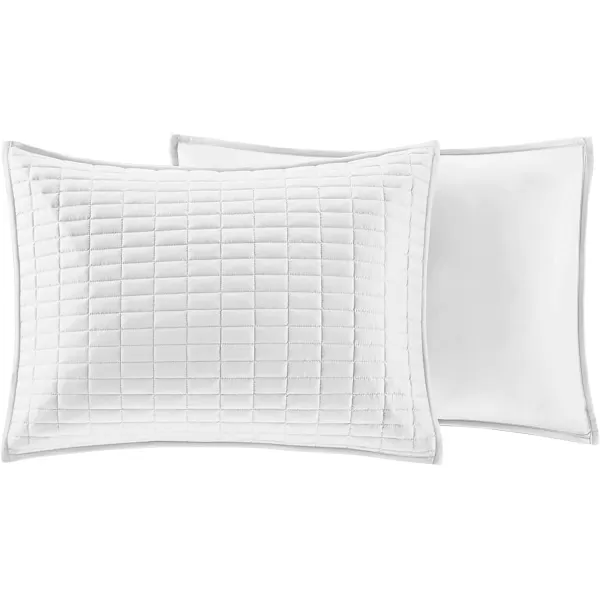 Comfort Spaces Kienna Quilt SetLuxury Double Sided Stitching Design Summer Blanket Lightweight Soft All Season Bedding Layer Matching Sham Blue Coverlet TwinTwin XL66quotx90quot 2 PieceWhite