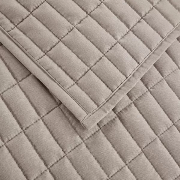 Comfort Spaces Kienna Quilt SetLuxury Double Sided Stitching Design Summer Blanket Lightweight Soft All Season Bedding Layer Matching Sham Blue Coverlet TwinTwin XL66quotx90quot 2 PieceTaupe