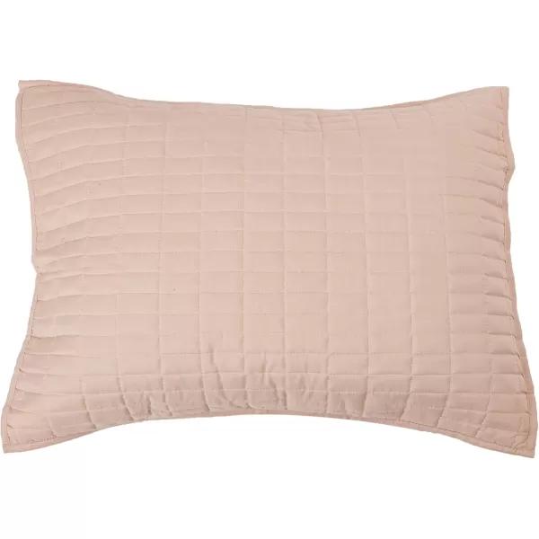 Comfort Spaces Kienna Quilt SetLuxury Double Sided Stitching Design Summer Blanket Lightweight Soft All Season Bedding Layer Matching Sham Blue Coverlet TwinTwin XL66quotx90quot 2 PieceBlush