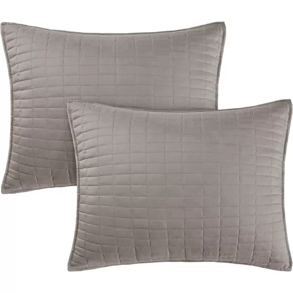 Comfort Spaces Kienna Quilt SetLuxury Double Sided Stitching Design Summer Blanket Lightweight Soft All Season Bedding Layer Matching Sham Blue Coverlet TwinTwin XL66quotx90quot 2 PieceTaupe