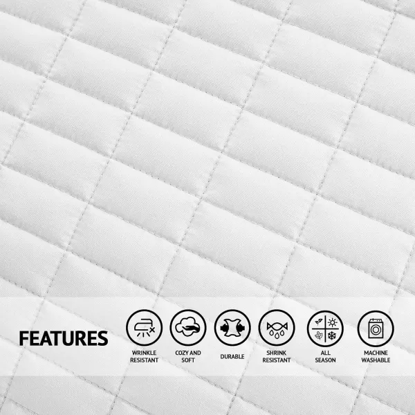 Comfort Spaces Kienna Quilt SetLuxury Double Sided Stitching Design Summer Blanket Lightweight Soft All Season Bedding Layer Matching Sham Blue Coverlet TwinTwin XL66quotx90quot 2 PieceWhite