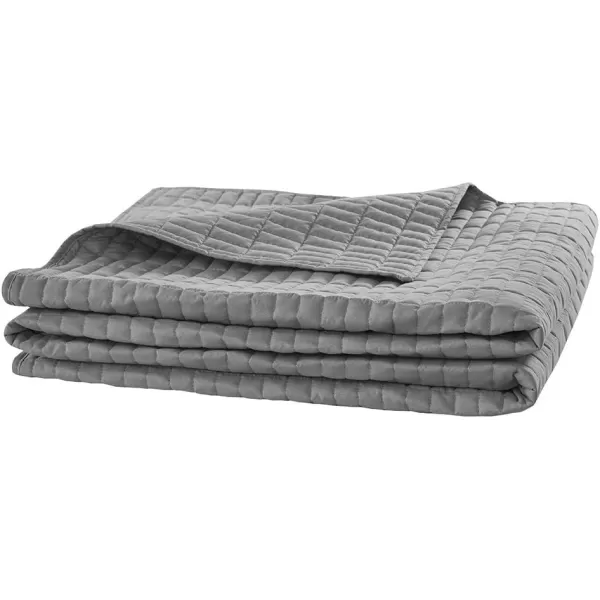 Comfort Spaces Kienna Quilt SetLuxury Double Sided Stitching Design Summer Blanket Lightweight Soft All Season Bedding Layer Matching Sham Blue Coverlet TwinTwin XL66quotx90quot 2 PieceCharcoal Grey
