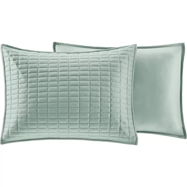 Comfort Spaces Kienna Quilt SetLuxury Double Sided Stitching Design Summer Blanket Lightweight Soft All Season Bedding Layer Matching Sham Blue Coverlet TwinTwin XL66quotx90quot 2 PieceSage Green