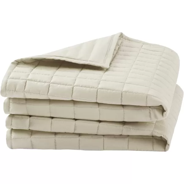 Comfort Spaces Kienna Quilt SetLuxury Double Sided Stitching Design Summer Blanket Lightweight Soft All Season Bedding Layer Matching Sham Blue Coverlet TwinTwin XL66quotx90quot 2 PieceIvory