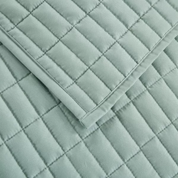 Comfort Spaces Kienna Quilt SetLuxury Double Sided Stitching Design Summer Blanket Lightweight Soft All Season Bedding Layer Matching Sham Blue Coverlet TwinTwin XL66quotx90quot 2 PieceSage Green