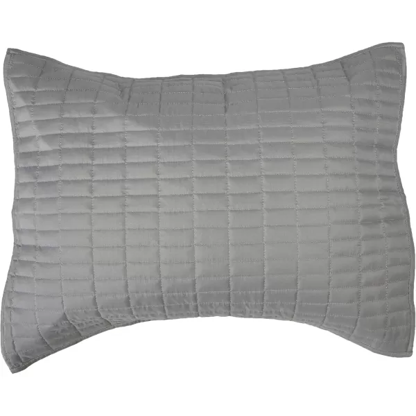Comfort Spaces Kienna Quilt SetLuxury Double Sided Stitching Design Summer Blanket Lightweight Soft All Season Bedding Layer Matching Sham Blue Coverlet TwinTwin XL66quotx90quot 2 PieceGrey