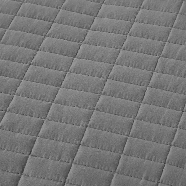 Comfort Spaces Kienna Quilt SetLuxury Double Sided Stitching Design Summer Blanket Lightweight Soft All Season Bedding Layer Matching Sham Blue Coverlet TwinTwin XL66quotx90quot 2 PieceCharcoal Grey