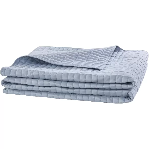 Comfort Spaces Kienna Quilt SetLuxury Double Sided Stitching Design Summer Blanket Lightweight Soft All Season Bedding Layer Matching Sham Blue Coverlet TwinTwin XL66quotx90quot 2 PieceBlue