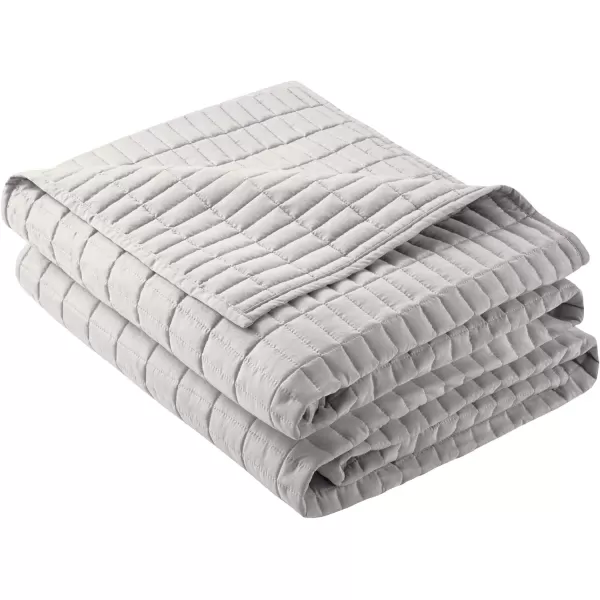 Comfort Spaces Kienna Quilt SetLuxury Double Sided Stitching Design Summer Blanket Lightweight Soft All Season Bedding Layer Matching Sham Blue Coverlet TwinTwin XL66quotx90quot 2 PieceGrey
