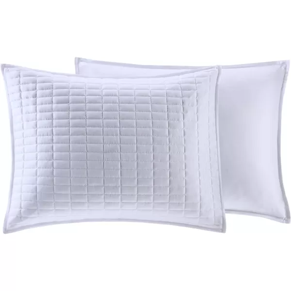 Comfort Spaces Kienna Quilt SetLuxury Double Sided Stitching Design Summer Blanket Lightweight Soft All Season Bedding Layer Matching Sham Blue Coverlet TwinTwin XL66quotx90quot 2 PieceWhite