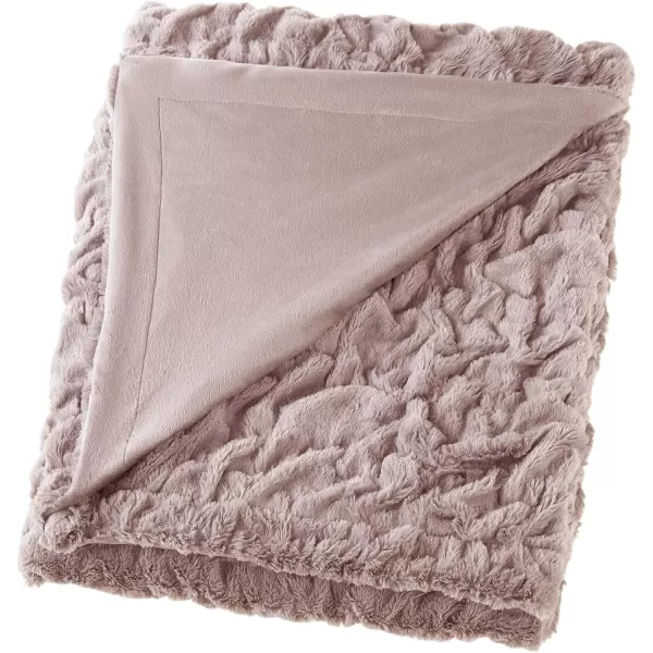 Comfort Spaces Luxurious ampamp Fuzzy Soft Ruched Faux Fur Plush Throw Blanket Set with 2 Matching Square Pillow Covers for SofaChair Couch Living Room Home Office Teal 50quotx 60quotBlush
